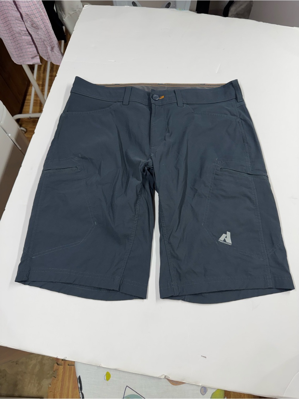 Eddie Bauer First Ascent Shorts Mens 36 Blue Guide Hiking Cargo Tech Trail